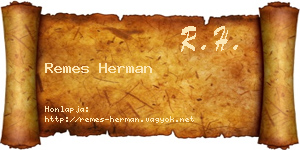 Remes Herman névjegykártya